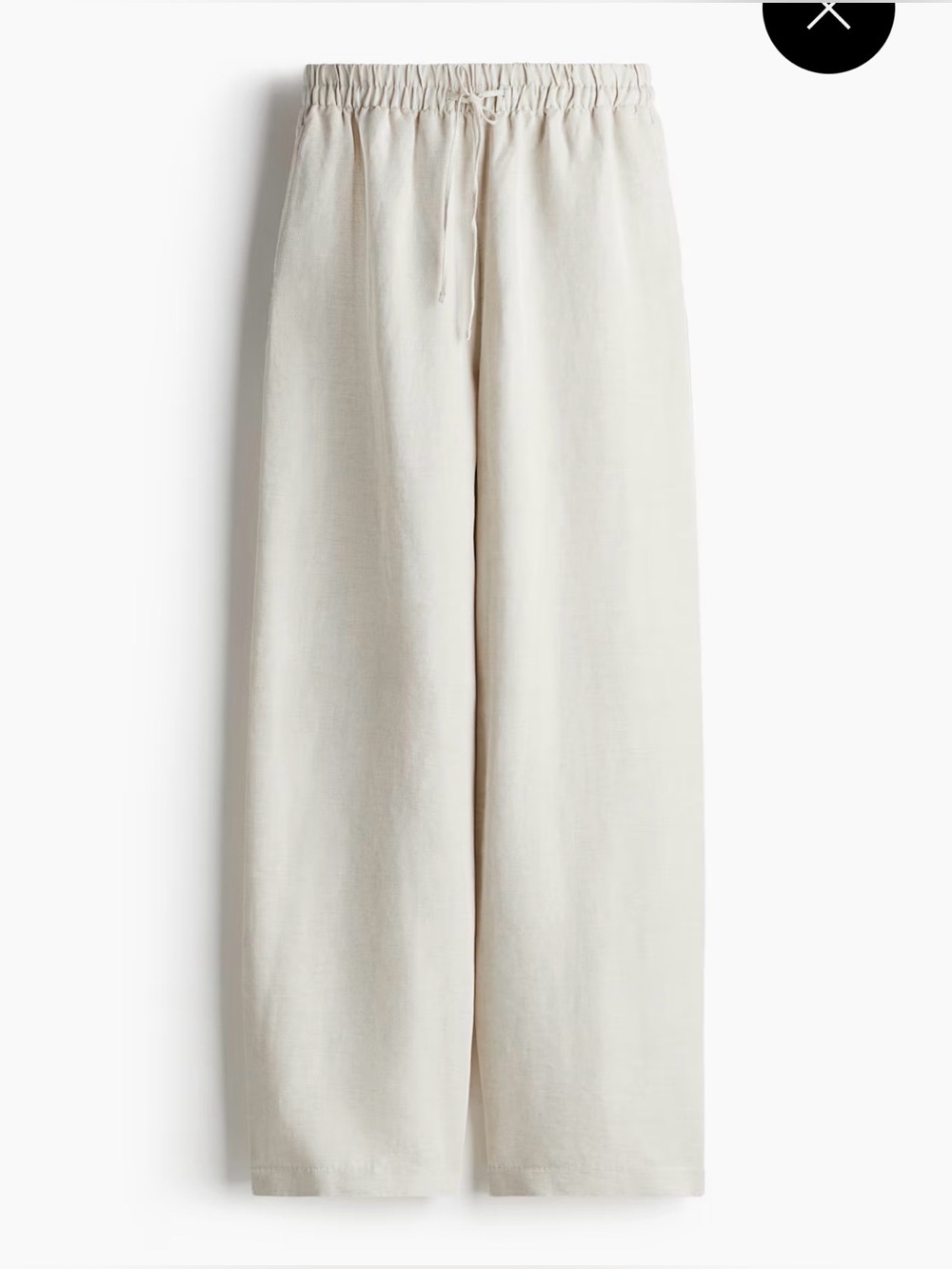 H&M Linen-Blend Pants in Cream